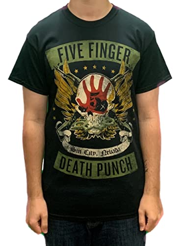 Five Finger Death Punch T Shirt Locked & Loaded Band Logo offiziell Herren von Five Finger Death Punch