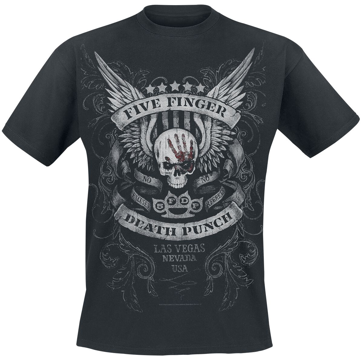 Five Finger Death Punch T-Shirt - No Regrets - S bis 5XL - für Männer - Größe 3XL - schwarz  - EMP exklusives Merchandise! von Five Finger Death Punch