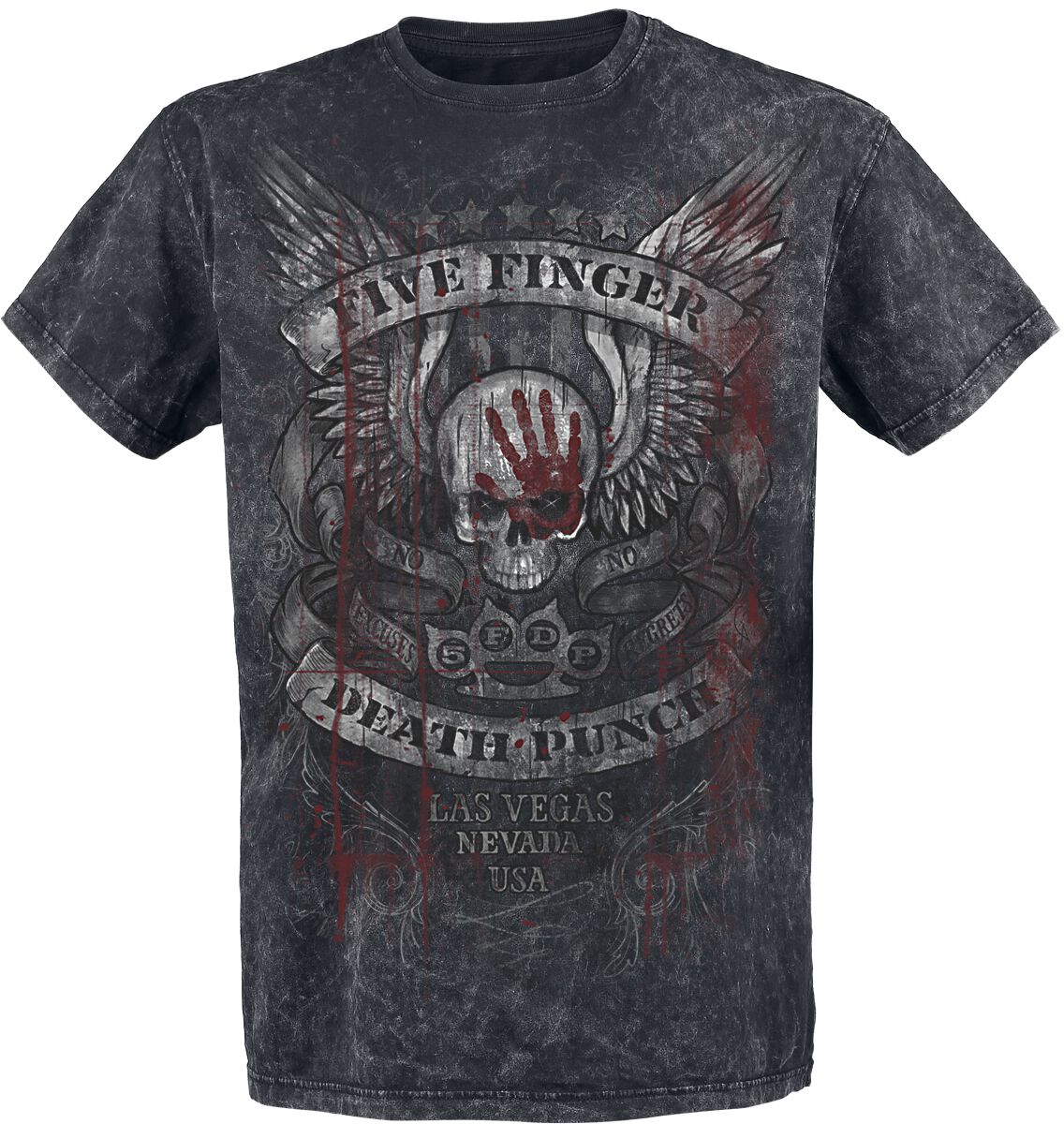 Five Finger Death Punch T-Shirt - No Regrets - S bis XXL - für Männer - Größe S - schwarz/grau  - EMP exklusives Merchandise! von Five Finger Death Punch