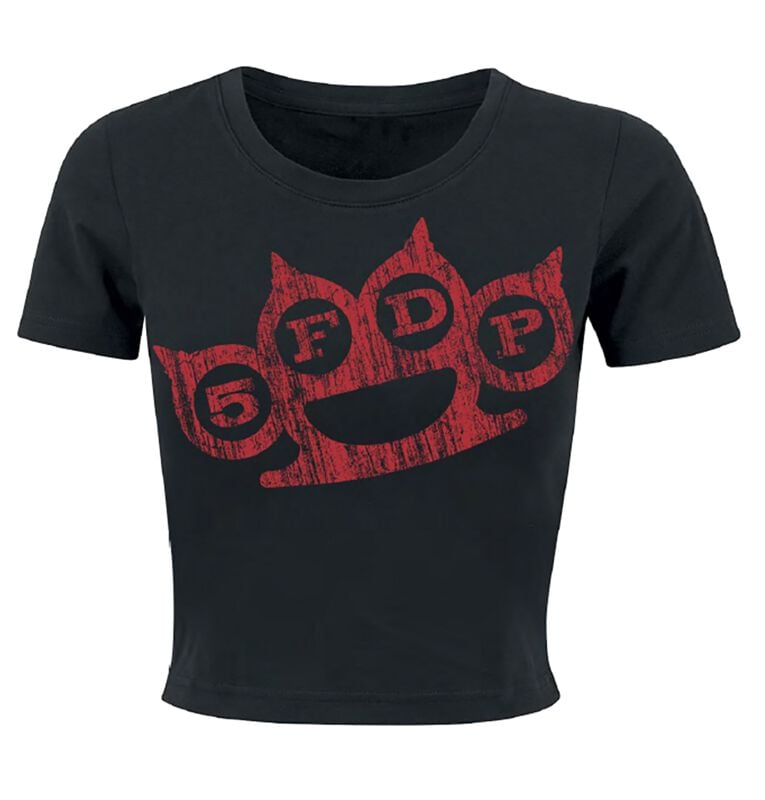 Five Finger Death Punch T-Shirt - Red Nnuckles Distressed - S bis XXL - für Damen - Größe XXL - schwarz  - Lizenziertes Merchandise! von Five Finger Death Punch
