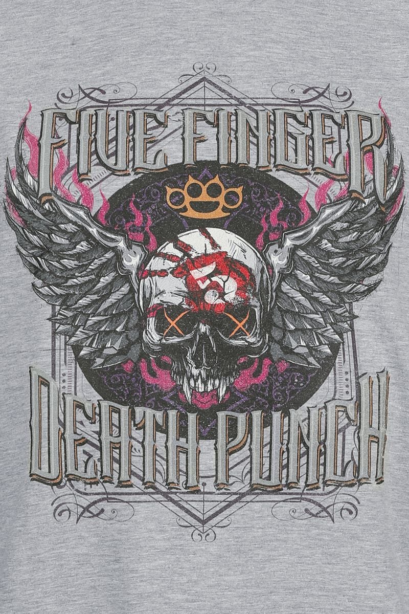 Five Finger Death Punch T-Shirt - Stuck In My Ways - S - für Männer - Größe S - grau  - Lizenziertes Merchandise! von Five Finger Death Punch