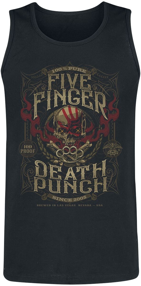 Five Finger Death Punch Tank-Top - 100 Proof - S bis M - für Männer - Größe M - schwarz  - Lizenziertes Merchandise! von Five Finger Death Punch
