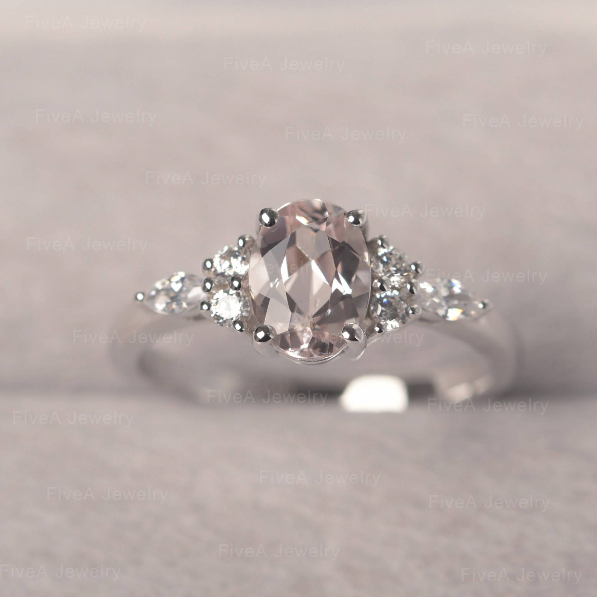 Pink Morganit Ring Oval Cut 925 Silber Jahrestag Für Frauen von FiveAjewelry