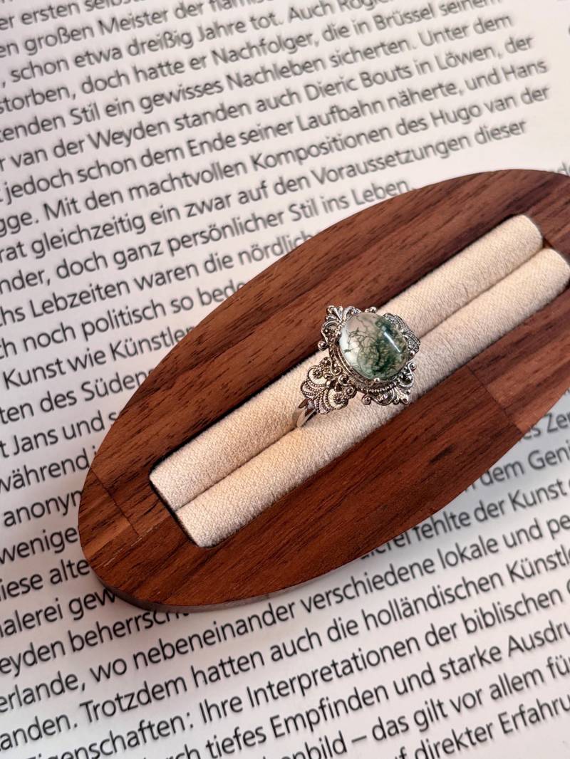 Moosachat Ring - Verstellbarer, Natürlicher Edelstein, Boho Minimalist Schmuck, Einzigartiges Geschenk Für Sie, Edelstahl Moosachat Ring - Verstellbarer, Natürlicher Edelstein, Boho Minimalist Schmuck, Einzigartiges Geschenk Für Sie, Edelstahl von FiveElementsNatur