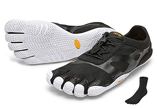 FiveFingers Vibram KSO Evo Men + Zehensocke, Size:42;Color:Black/White von FiveFingers