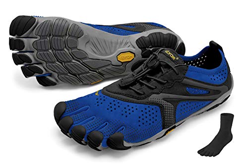 FiveFingers Vibram V-Run Men + Zehensocke, Size:41;Color:Blue/Black von FiveFingers
