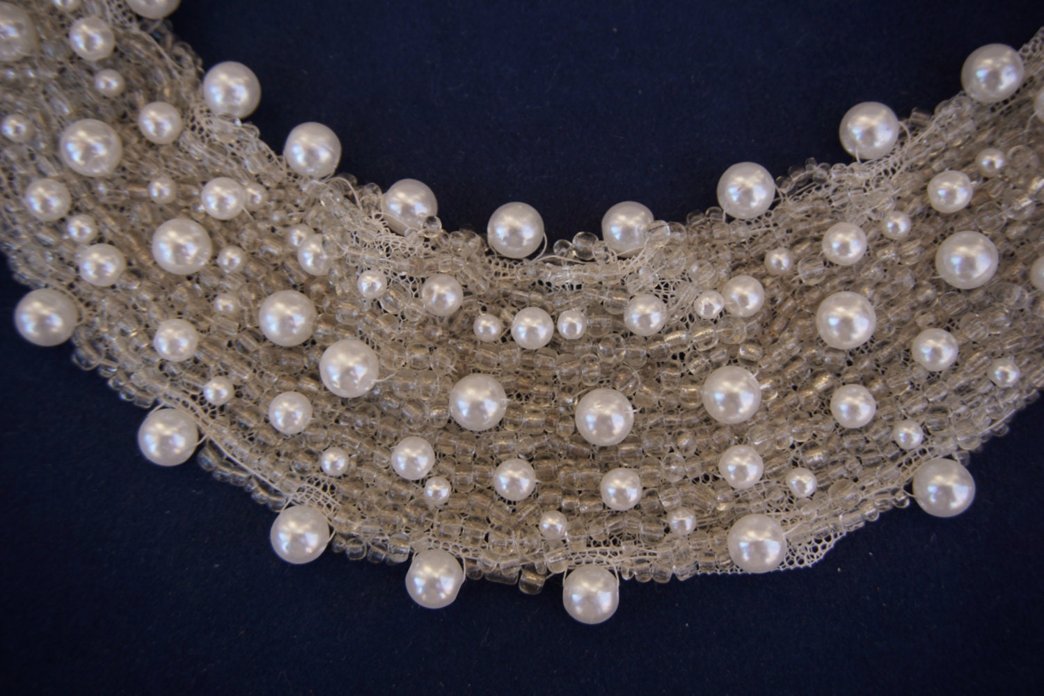 Handgefertigte Klar Glas Perlen Faux Perle Hochzeit Stirnband Oder Halskette Handgefertigte Klar Glas Perlen Faux Perle Hochzeit Stirnband Oder Halskette von FiveMileAntiques