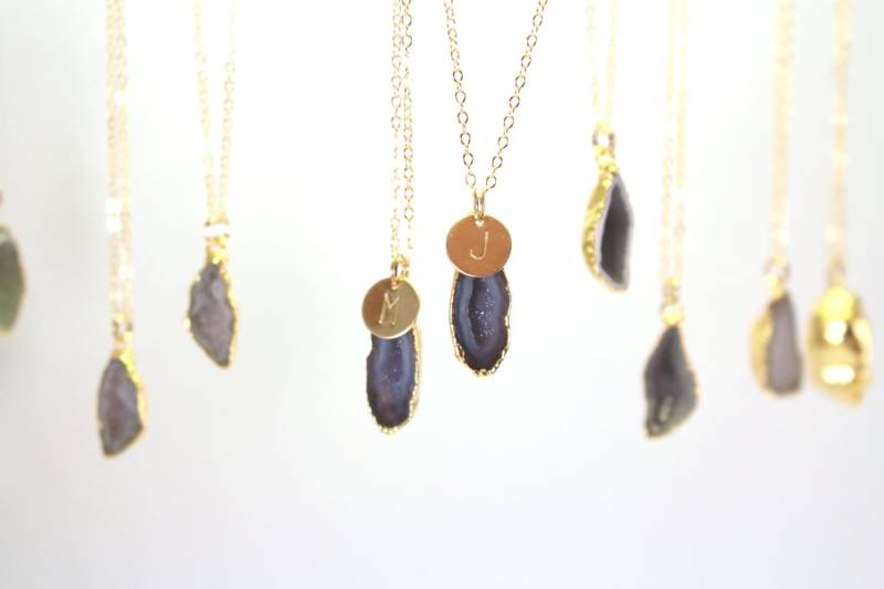 Beste Freundin Halskette Set, Mutter Tochter Gold Personalisierte Halskette, Passende Geode Halsketten, Für Frauen Beste Freundin Halskette Set, Mutter Tochter Gold Personalisierte Halskette, Passende Geode Halsketten, Für Frauen von FiveOfMine