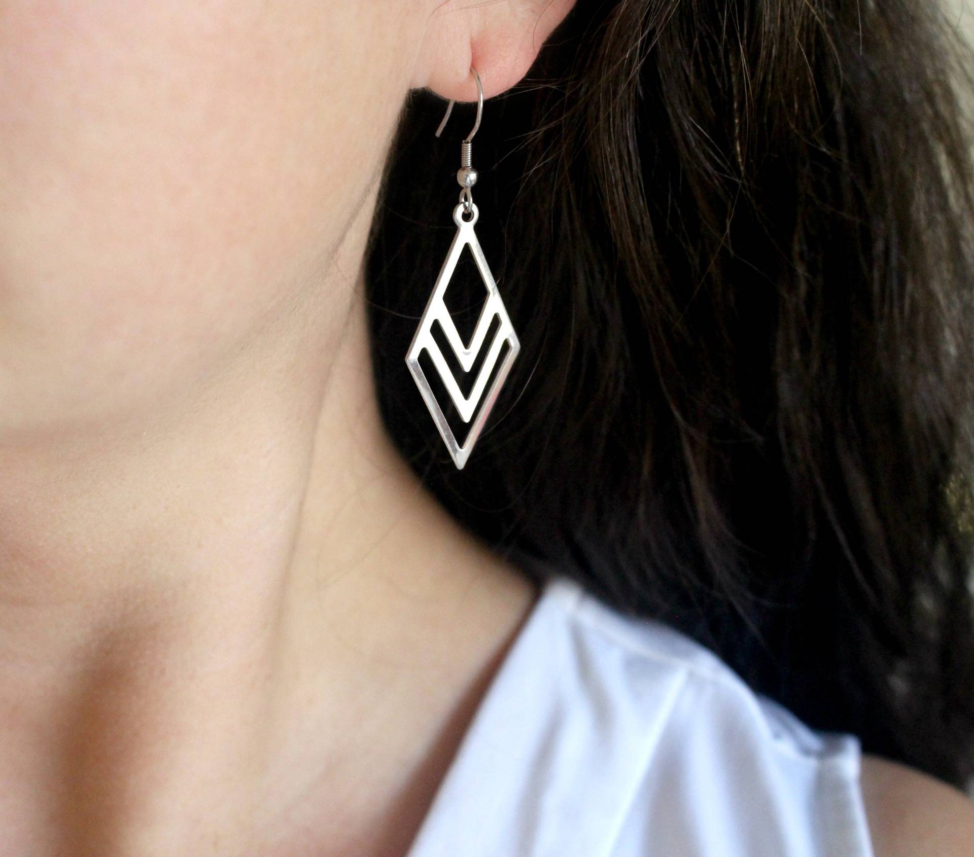 Edelstahl-Rhombus-Ohrringe von FiveOfMine