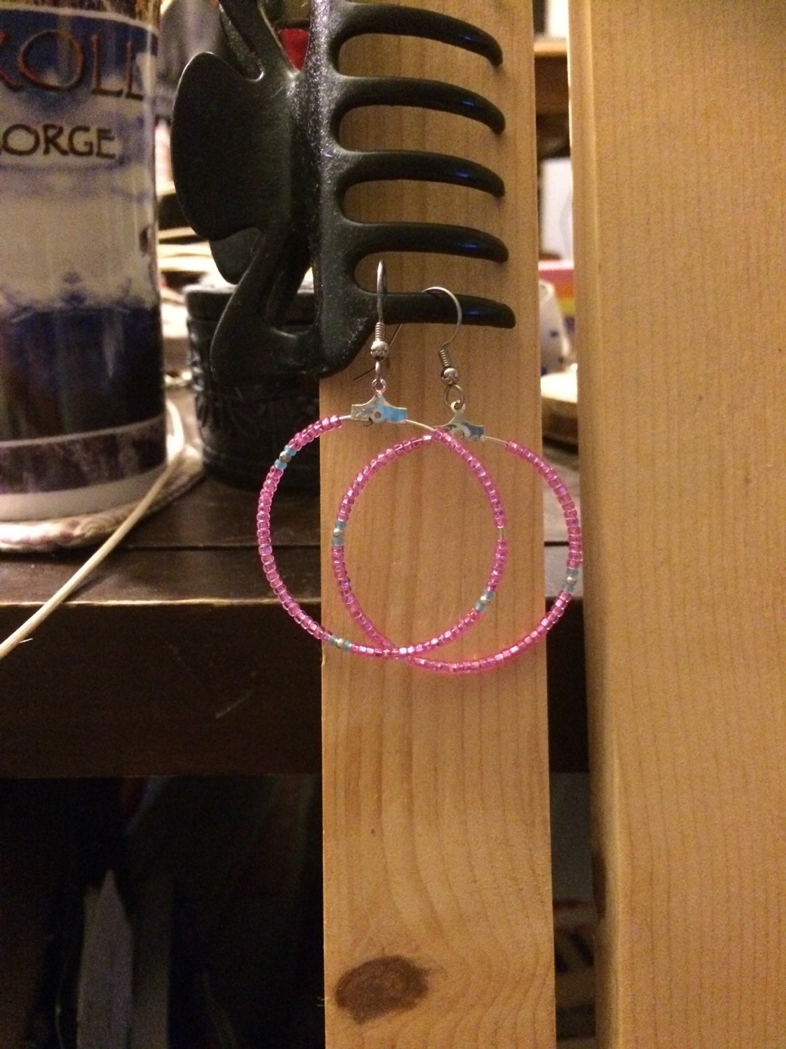Rosa Perlen Creolen Rosa Perlen Creolen von FiveTribesDesigns