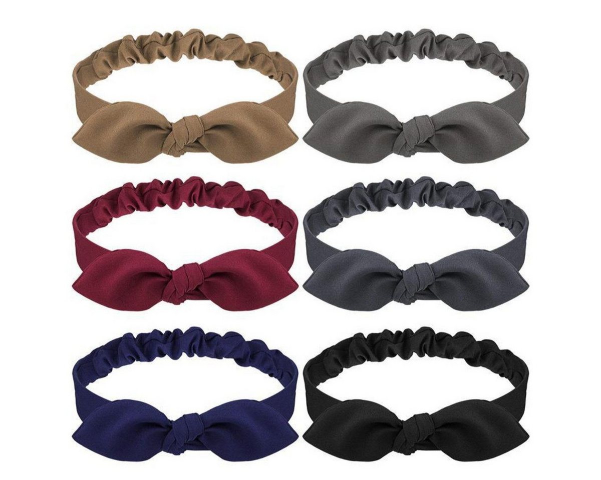 Fivejoy Haarband 6 Stück Haarband,Einfarbiges Haarband mit Schleife für Damen,6 Farben von Fivejoy