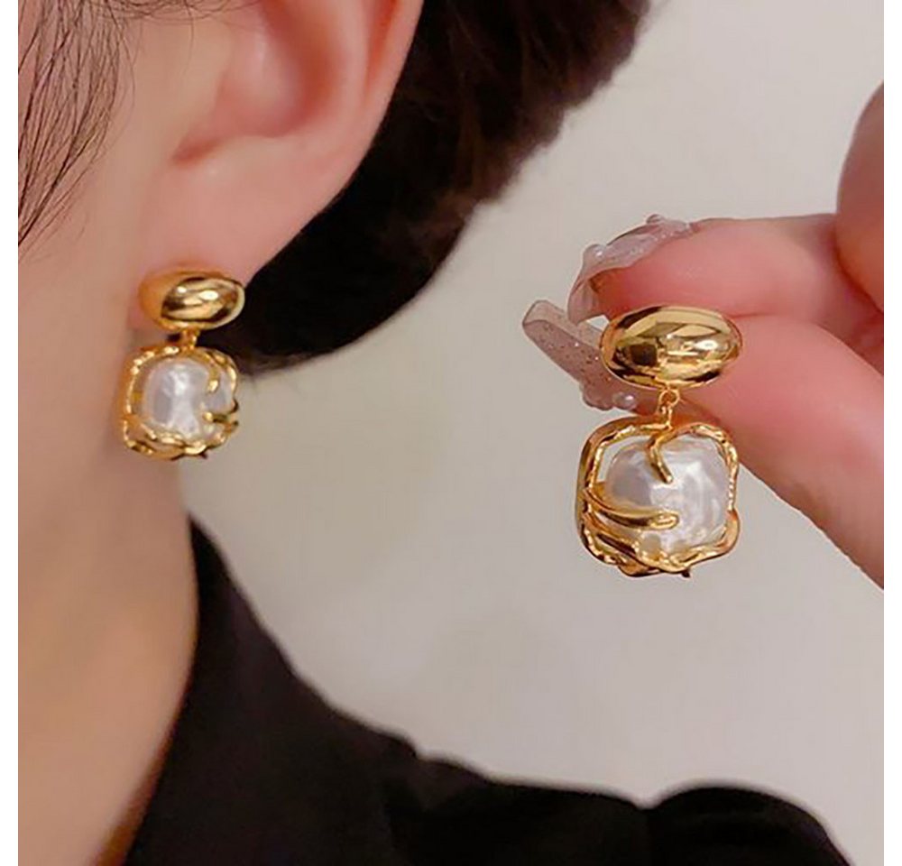 Fivejoy Paar Ohrhänger Paar Ohrhänger Stilvoll Anhänger Ohrringe Metall Perlen Ohrringe (1-tlg), Geeignet für Hochzeiten, Partys von Fivejoy