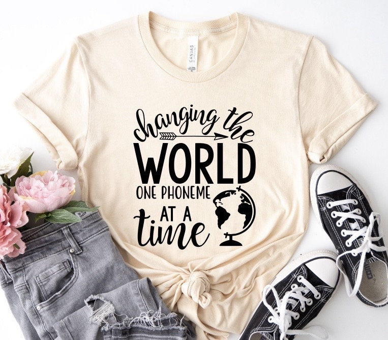 Ändern Der Welt One Phoneme At A Time Shirt, Legasthenie, Leselehrer, Fivesies Designs von FivesiesDesigns