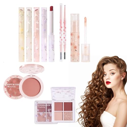 8-in-1-Make-up-Set | Reisefreundliche gemischte Rouge-Palette, glänzender Lidschatten | Make-up-Set in Reisegröße zum Einkaufen, Treffen, Zuhause, Arbeiten, Verabredungen, Reisen Fivetoo von Fivetoo