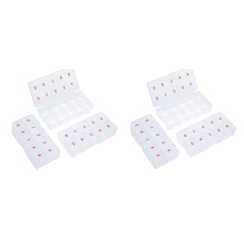 Fivetwofive 6-Teilige Transparente Aufbewahrungsbox für Falsche Nagelspitzen mit 10 Leeren Plätzen Aufbewahrungsbox Container Nail Art Organizer Box von Fivetwofive