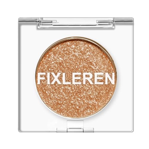 Fixleren Glitter Chamäleon Lidschatten Make-up Palette, Highlighting Eyeshadow，Metallic Changing Langanhaltende holografische Glitter Multichrome Lidschatten, Bühnen-/Party-Make-up. (Gold-14) von Fixleren