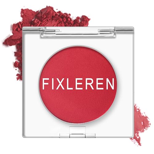 Fixleren Single Rote Lidschatten,Matte Eyeshadow，Metallic Langanhaltende holografische Multichrome Lidschatten,Bühnen-/Party-Make-up. (Rot-M35) von Fixleren