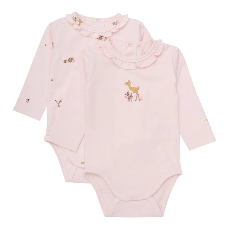 Fixoni 2er-Pack Bodys langarm Rüschenkragen Reh von Fixoni
