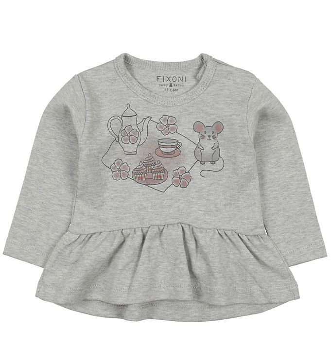 Fixoni Bluse Mädchen grey von Fixoni