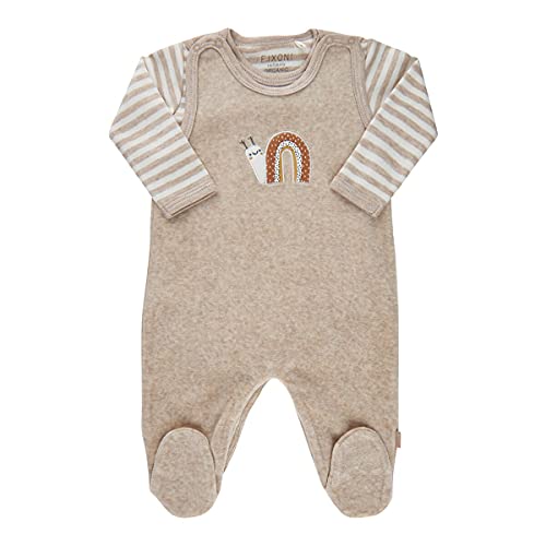 FIXONI Unisex Baby Body Long Sleve with Romper Strampler Set, Sand Melange, 44 von Fixoni