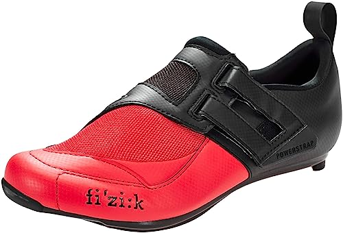 fizik Transiro Powerstrap R4 Triathlonschuhe schwarz/rot von Fizik