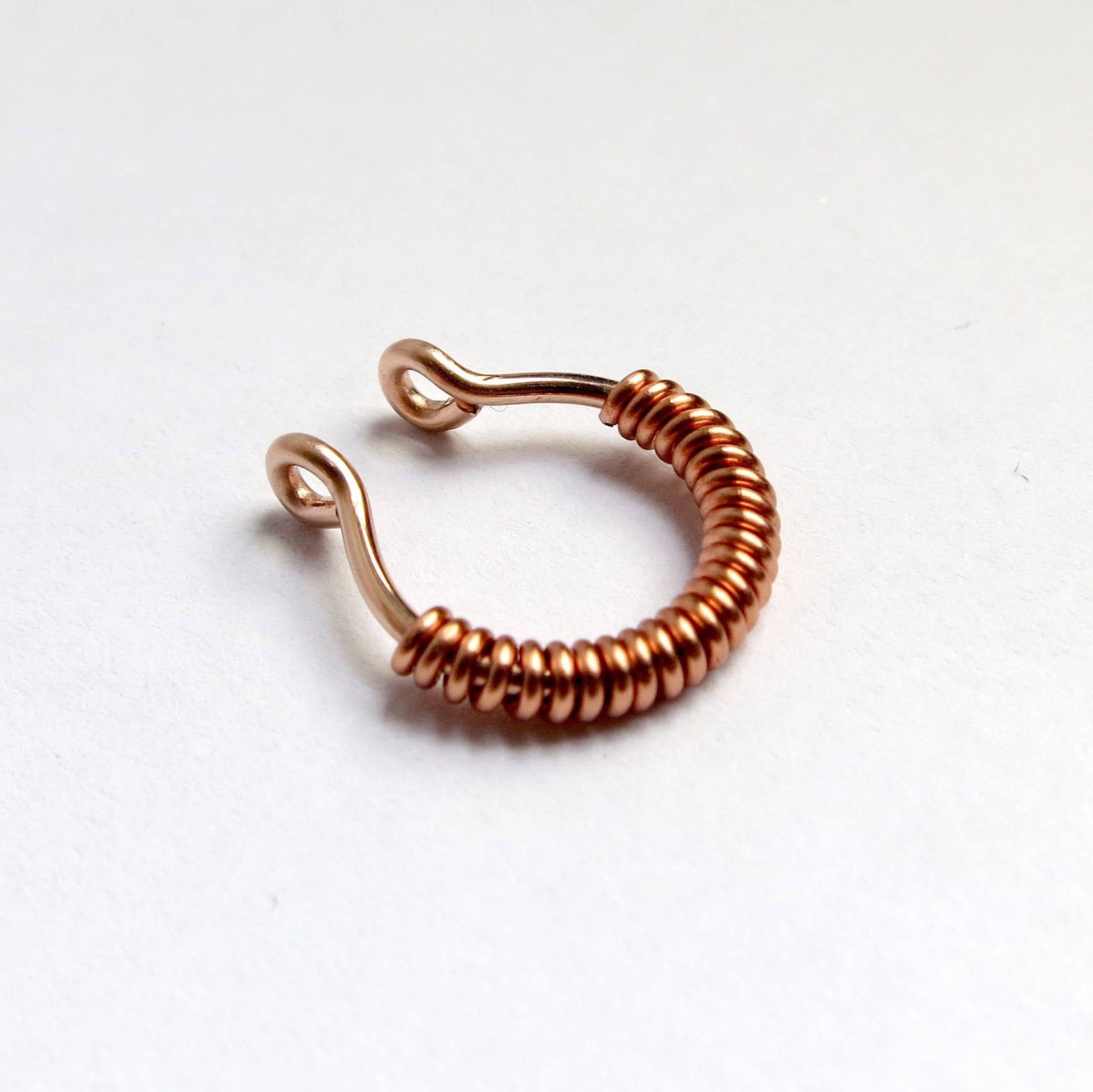 Kein Piercing Septum Ring - Gold Oder Silber Wire Wrapped Faux Kein Piercing Septum Ring - Gold Oder Silber Wire Wrapped Faux von FizzCatCreations