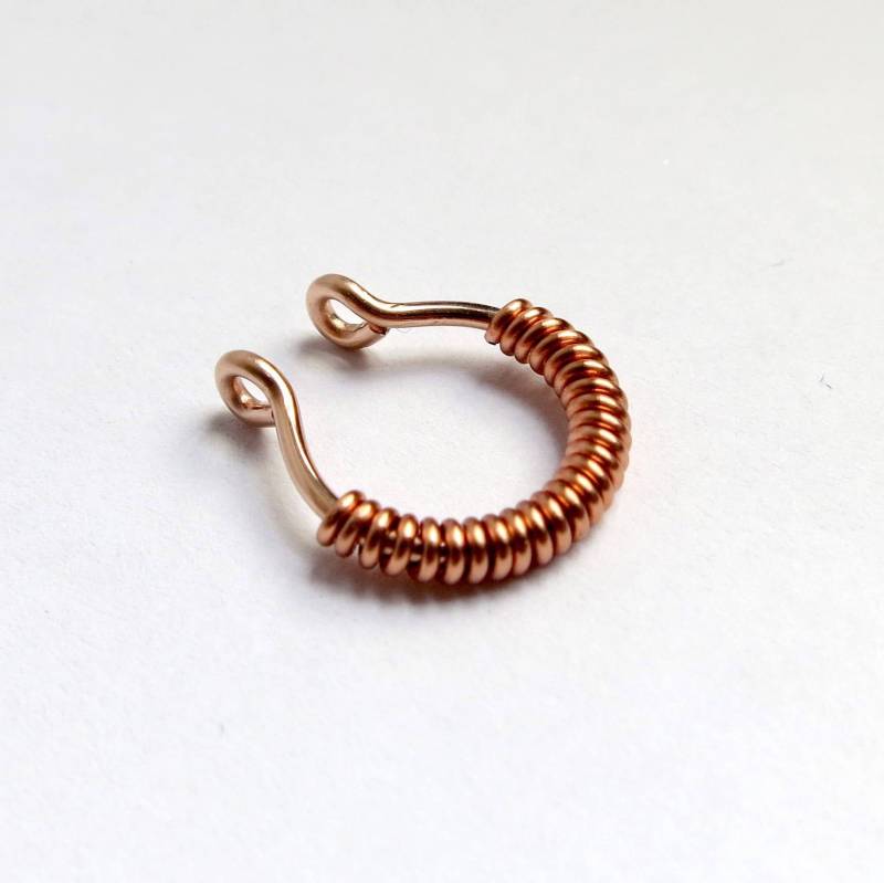Kein Piercing Septum Ring - Gold Oder Silber Wire Wrapped Faux Kein Piercing Septum Ring - Gold Oder Silber Wire Wrapped Faux von FizzCatCreations