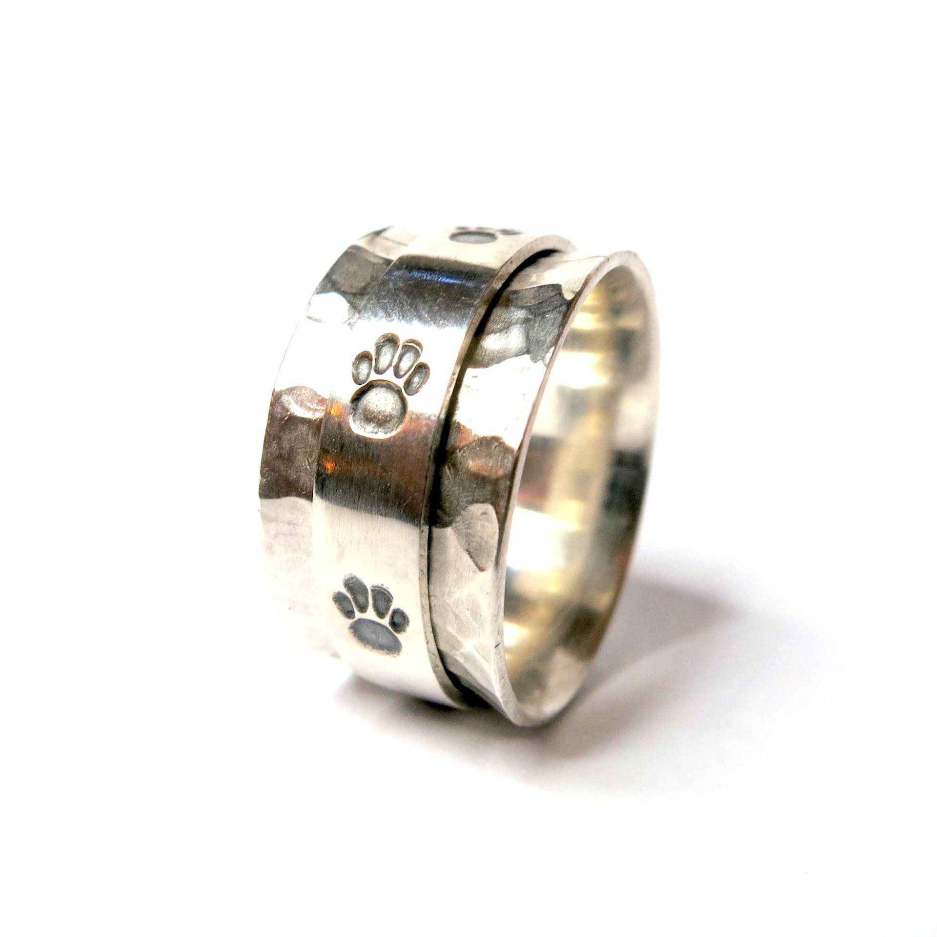 Pfotenabdruck Spinner Ring - Silber Pfotenabdruck Spinner Ring - Silber von FizzCatCreations