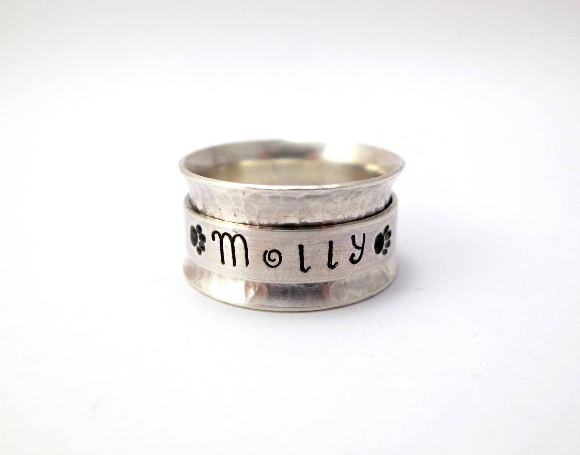 Silber Spinner Ring - Pfotenabdruck Silber Spinner Ring - Pfotenabdruck von FizzCatCreations