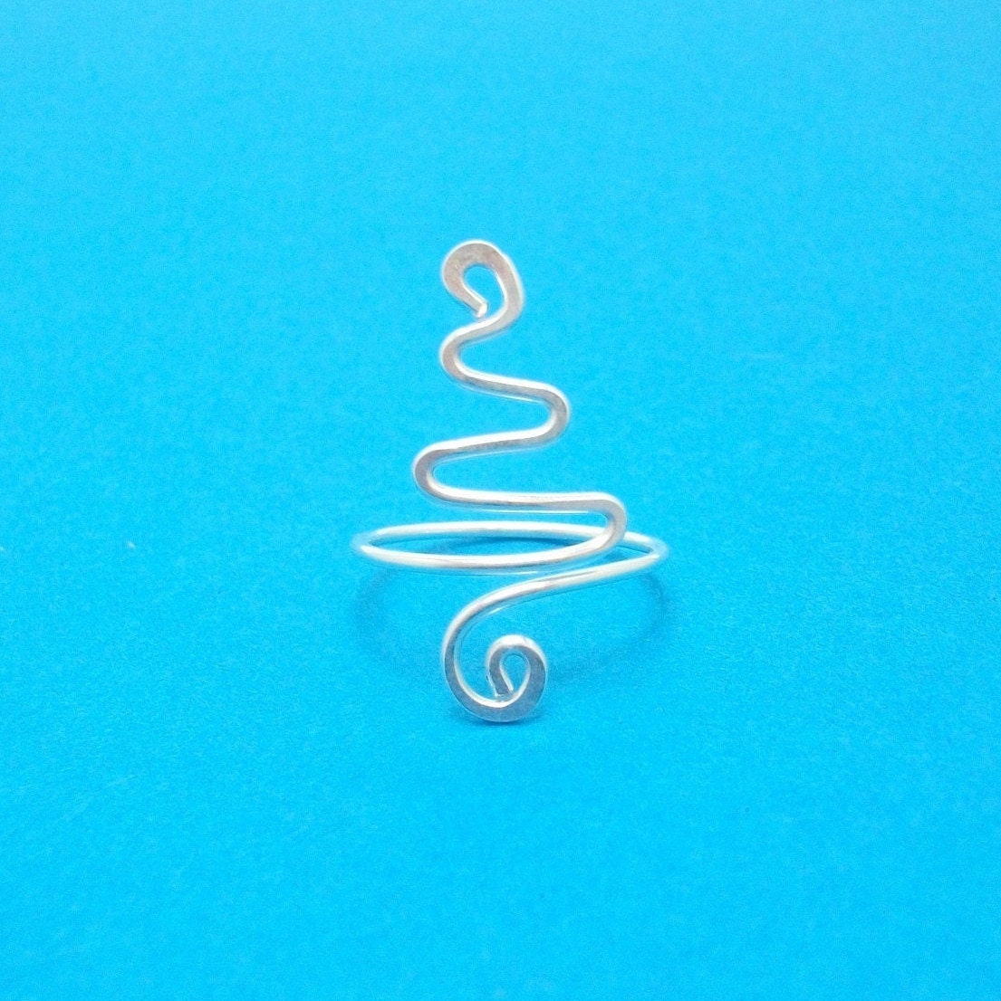 Zick-Zack-sterlingsilberring - Handgemachter, Massiver Silberring Zick-Zack-sterlingsilberring - Handgemachter, Massiver Silberring von FizzCatCreations