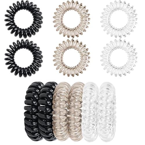 12 Stück Spiral-Haargummis – keine Falten, rutschfeste Kunststoff-Haarspulenbänder für Frauen, verhedderungsfrei, sanft zum Haar, wasserdicht und langlebig, Haargummis für alle Haartypen 12 Stück Spiral-Haargummis – keine Falten, rutschfeste Kunststoff-Haarspulenbänder für Frauen, verhedderungsfrei, sanft zum Haar, wasserdicht und langlebig, Haargummis für alle Haartypen von Fizzix