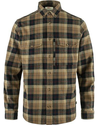 Fjäll Räven Herren Värmland Heavy Flannel Shirt M Hemd, Dark Sand-Dark Navy, XL von Fjäll Räven