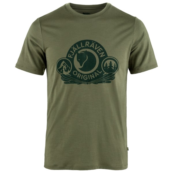 Fjällräven - Abisko Wool Classic S/S - Merinoshirt Gr S oliv von Fjällräven