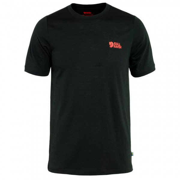 Fjällräven - Abisko Wool Logo S/S - Merinoshirt Gr L schwarz von Fjällräven