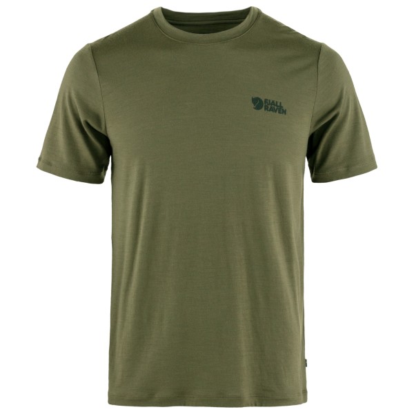 Fjällräven - Abisko Wool Logo S/S - Merinoshirt Gr XXL grün von Fjällräven