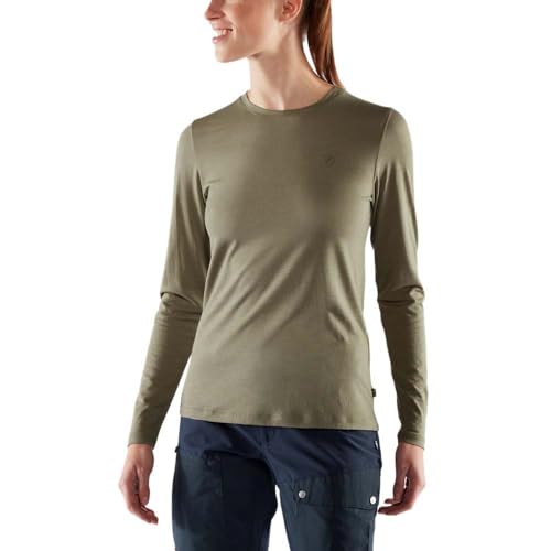 Fjällräven Damen Abisko Wool LS T-Shirt, Laurel Green, L von Fjällräven