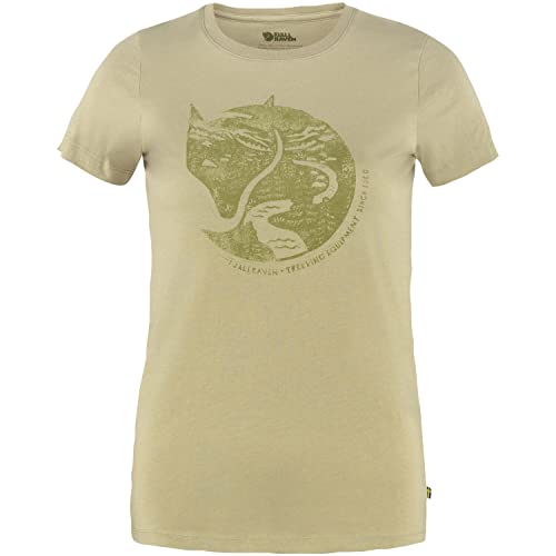 FJALLRAVEN Damen Arctic Fox Print W T-Shirt, Sandfarben, XS von FJALLRAVEN