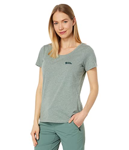 Fjallraven Damen Logo W T-Shirt, Grün (Patina Green-Melange), XS von Fjallraven