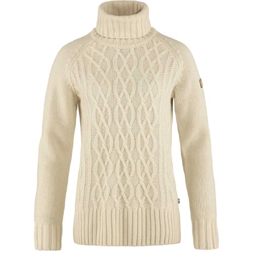 Fjällräven Damen Övik Cable Knit Roller Neck Sweatshirt, Chalk White, XS von Fjällräven