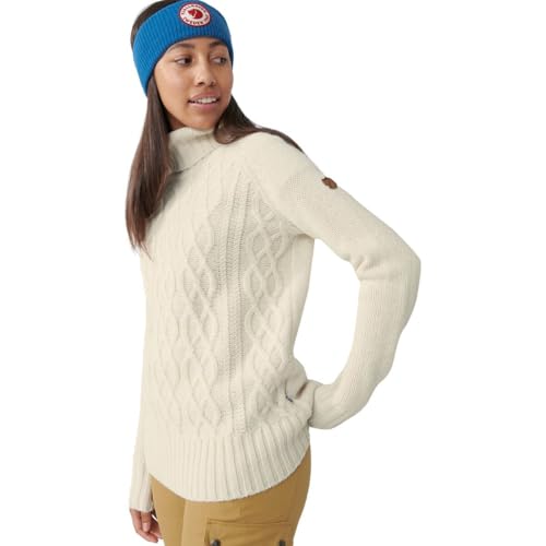 Fjällräven Damen Övik Cable Knit Roller Neck Sweatshirt, Chalk White, XXS von Fjällräven