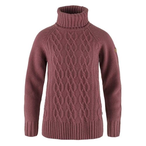 Fjällräven Damen Övik Cable Knit Roller Neck Sweatshirt, Mesa Purple, XL von Fjällräven