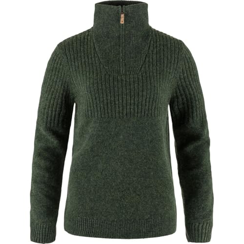 Fjällräven Damen Övik Half Zip Knit Sweatshirt, Deep Forest, S von Fjällräven