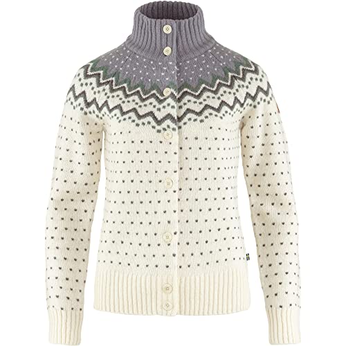 Fjällräven Damen Övik Knit Cardigan Sweatshirt, Chalk White/Flint Grey, L von Fjällräven
