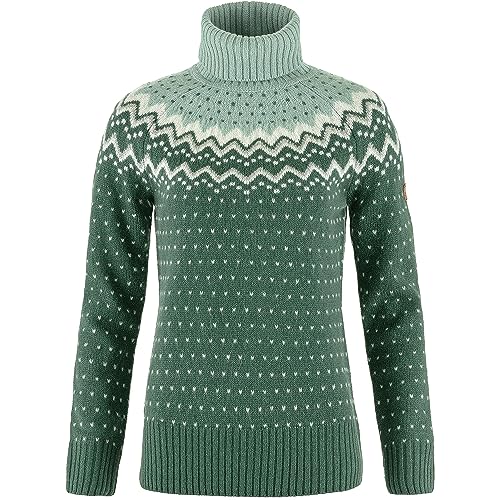 Fjällräven Damen Övik Knit Roller Neck Sweatshirt, Deep Patina/Misty Green, L von Fjällräven
