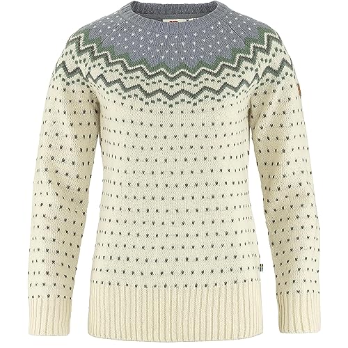 Fjällräven Damen Övik Knit Sweatshirt, Chalk White/Flint Grey, L von Fjällräven