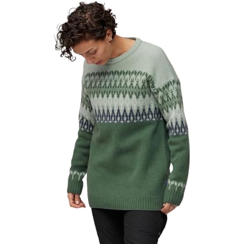 Fjällräven Damen Övik Path Knit/Sweatshirt, Deep Patina-Misty Green, L EU von Fjällräven