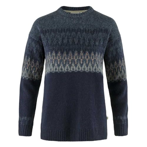 Fjällräven Damen Övik Path Knit Sweatshirt, Dark Navy/Navy, XS von Fjällräven