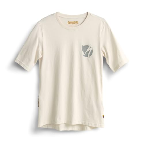 Fjällräven Damen T-Shirt aus Bio-Baumwolle mit Reißverschlusstasche Outdoor, Eggshell, Large von Fjällräven