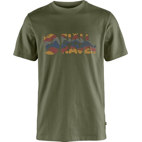 Fjällräven Herren Multicolor Logo M T-Shirt, Laurel Green, XXL von Fjällräven