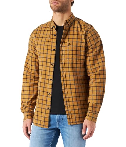 FJALLRAVEN Herren Övik Flannel Shirt M Langarmhemd, Braun/Marineblau (Buckwheat Brown), M von Fjäll Räven